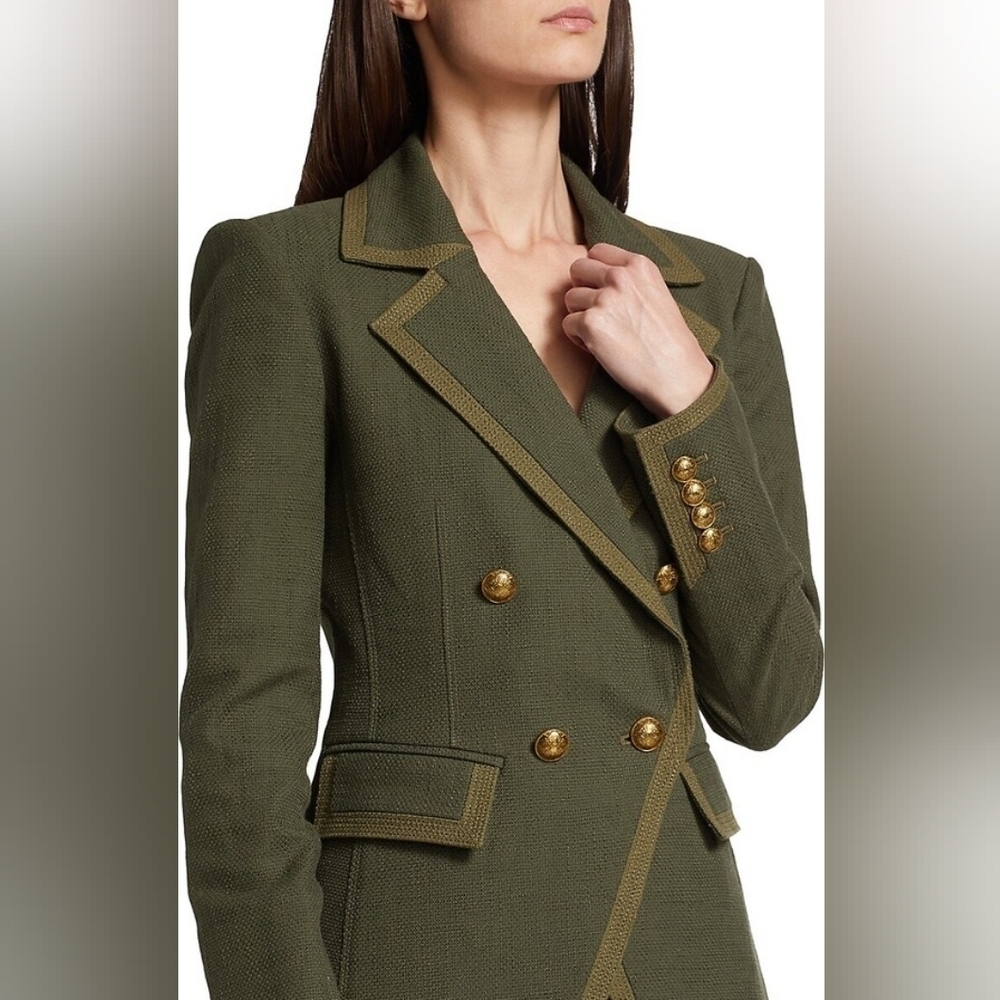 Veronica Beard Edison Dickey Jacket Olive Green - Picture 3 of 11